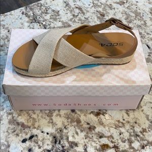 Soda Beige Wide Strap Sandals